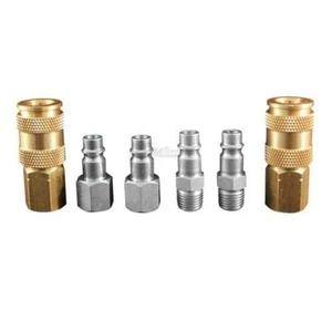 Milton S-217 V Style European Interchange Air Coupler and Plug Kit 1/4" - 6 Pc - Foto 1 di 3