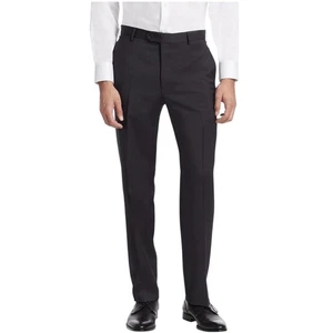 Pantalones de vestir Armani Exchange para hombre 32 regulares negros mezcla de lino pantalones clásicos - Imagen 1 de 10
