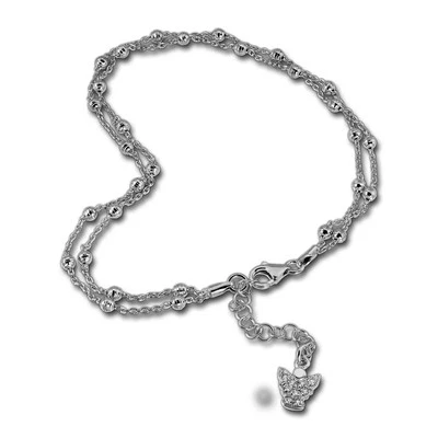 Silberdream Cavigliera Bianco Donna 925 Accessori Sfere Zirconia 27cm SDF2174J - Immagine 1 di 4