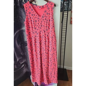 Fresh Produce XL Coral Floral Sleeveless Maxi Dress V Neck Casual - Picture 1 of 10