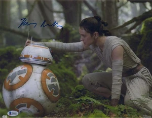 Daisy Ridley Star Wars Firmado 11" x 14" El Despertar de la Fuerza con Foto BB-8 - Imagen 1 de 1