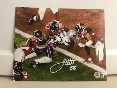 FOTO FIRMADA POR JAMES WHITE AUTOGRAFIADA 8"X10" PATRIOTAS DE NUEVA INGLATERRA con HOLOGRAMA NUEVO Foto 1 de 2