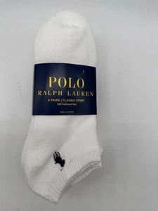 NEU 6 PAAR PACK POLO RALPH LAUREN UNSICHTBARE HERRENSOCKEN WEISS/MARINE GRÖSSE 6-12,5 - Bild 1 von 4