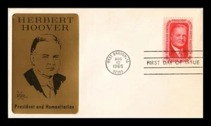 DR JIM STAMPS US COVER PRESIDENT HERBERT HOOVER FDC SARZIN METALLIC CACHET - Picture 1 of 2