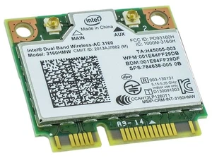 Intel 3160.HMWG.R Dual Band Wireless AC + Bluetooth Mini PCIe card Supports 2.4 - Picture 1 of 2