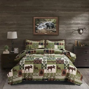Rustic Quilt Set - King Size Bedspread & Coverlet - Lightweight, Reversible, ... - Picture 1 of 8