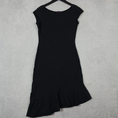 Vestido Fresh Produce Mujer Pequeño Negro En Niveles Asimétrico Algodón Tejido Costero Foto 1 de 4