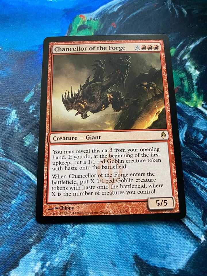 MTG Chancellor of the Forge - New Phyrexia Rare Red Giant Creature Card - Image 1 of 1