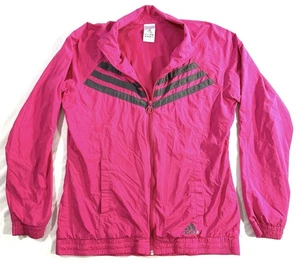 Chaqueta cortavientos Adidas rosa para mujer talla M forrada de malla con cremallera frontal retro - Imagen 1 de 9