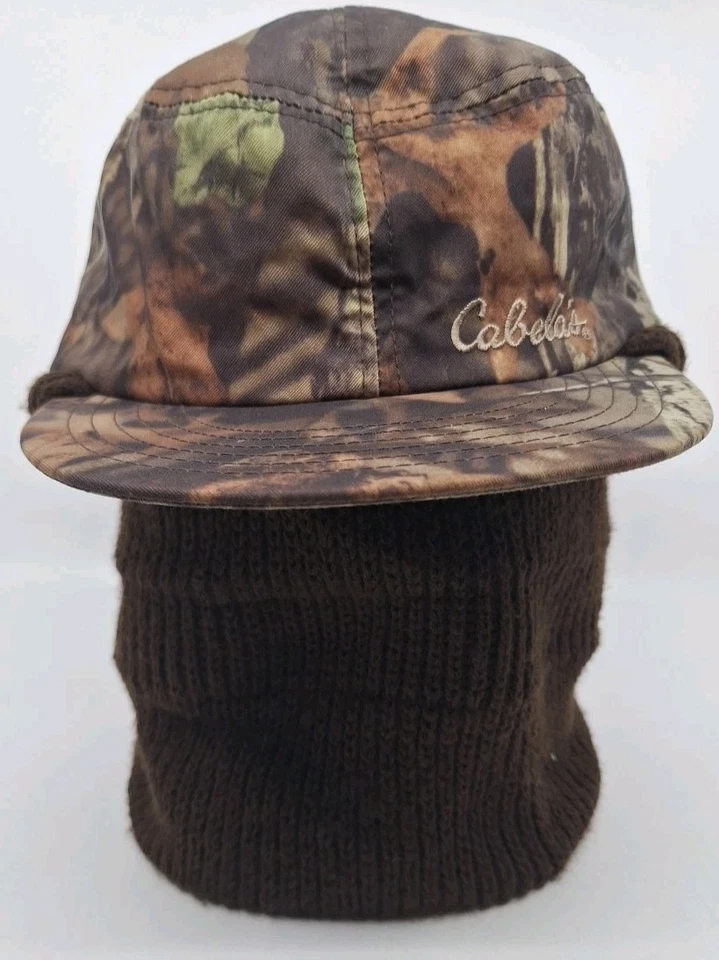 Vintage Cabela's Made In USA XL Advantage Camo Hunting Cap with Knit Neck Gaiter - Image 1 of 4