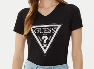 Camiseta Mujer Algodón Manga Corta GUESS W5RI21J1314 JBLK Negro - Imagen 1 de 4
