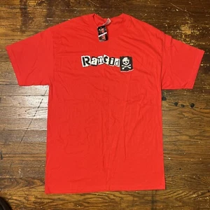 VTG New With Tag 2001 RANCID T SHIRT LARGE RED Y2K PUNK ROCK OPERATION IVY SKULL - Picture 1 of 7