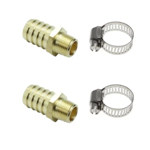 Brass Hose Barb Adapter Fitting 3/4" ID Hose Barbed X 3/8'' NPT Pipe Male 2Sets - Picture 1 of 3