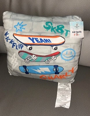 Childrens Squishy SkateBoard Pillow Comfort Bay NWT 12X12in - Image 1 of 3