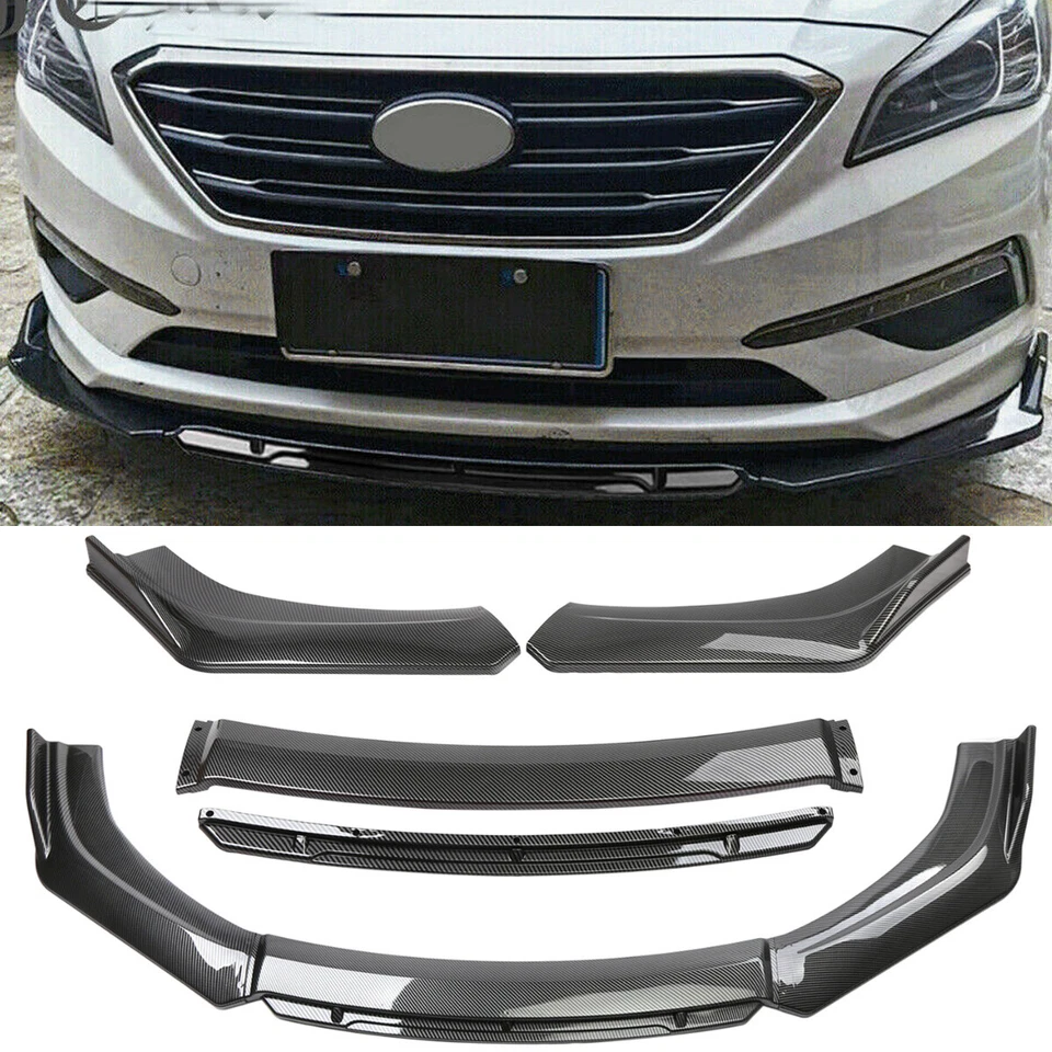 For Hyundai Sonata 2015-2017 Front Bumper Lip Splitter Chin Spoiler Carbon Fiber Foto 1 de 4