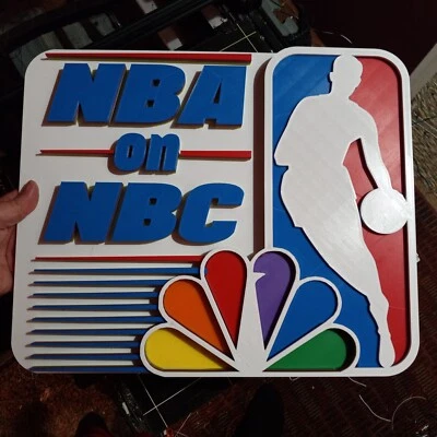 12- Inch NBA on NBC 3D sign V2 Reproduction 3D Printed Sign Man Cave Collectors - Image 1 of 4