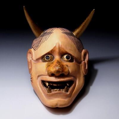 $MK68: Vintage Japanese High-class Woodcarving Hannya Demon Mask, Natural Wood • 69.90$