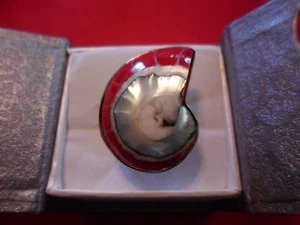 Kunsthandwerk gefertigter Ring Muschel 925 Sterling Silber verstellbar - Bild 1 von 5