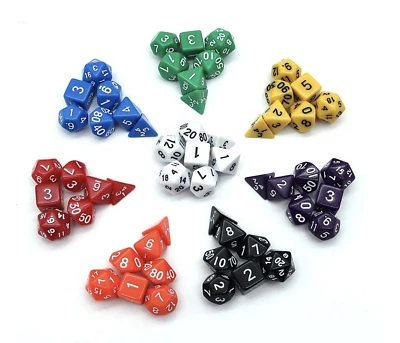 DollaTek 8 Sets Dice 8 x 7 (56 Pieces) Crit Games Five Sets of RPG Color-Coded - Image 1 of 4