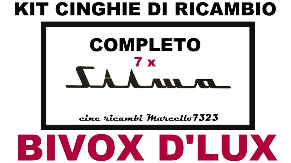 ★KIT DI CINGHIE COMPLETO PER PROIETTORE SILMA BIVOX D'LUX STANDARD 8 SUPER 8 mm★ - Immagine 1 di 1
