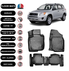 Alfombrillas forro para Toyota Rav4 (2006-2012) 4D moldeadas negras 4 un. - Imagen 1 de 5