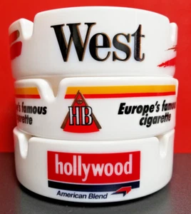 Three White Ashtrays HB,  West, Hollywood 10.5 cm France - Picture 1 of 11