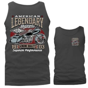 Camiseta sin mangas American Legendary Bikers vintage clásica con gráfico de motocicleta - Imagen 1 de 11