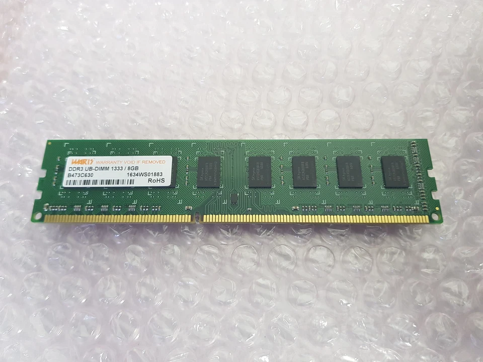 Waris (Hynix) 8GB 2Rx8 PC3-10600 DDR3 Unbuffered Non-ECC Memory B473C630 - Image 1 of 1