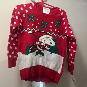 Peanuts Ice Skating Snoopy Christmas Sweater Children’s 5T - Picture 1 of 4