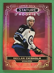 2022-23 Upper Deck Stature Rookies Red /75 Declan Chisholm RC #189 Jets - Picture 1 of 2