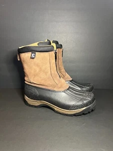 ComforTemp Women's Brown & Black Suede Leather Rubber Steel Shank Duck Boots 12 - Picture 1 of 8