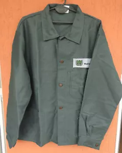Vintage Moleskin French Work Jacket Chore Coat Green Worker Wear New (2XL) - Picture 1 of 14