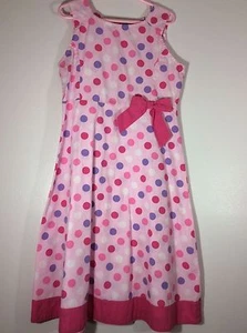 Heathtex Mädchen Kleid Größe 8 Rosa Tupfen Empire-Taille 14 - Bild 1 von 5