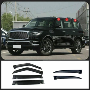 Para Infiniti QX56 QX80 2010-22 visera ventana negra protección deflector 6x - Imagen 1 de 3