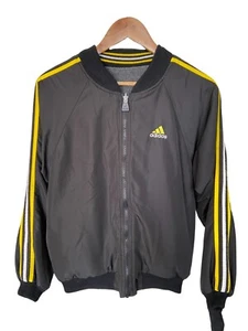 Adidas Reversible Jacket Black Coat Full Zip Youth Unisex Kids Size S 13-15 EUC - Picture 1 of 10