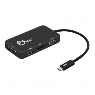 SIIG USB C to 4K HDMI/DisplayPort/VGA/DVI Multiport Adapter - 4-in-1 - Image 1 of 4