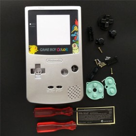 GBC Nintendo Game Boy Color Housing Shell Screen Silver Chikorita USA!