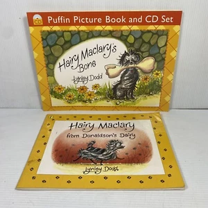 2 Lot Lynley Dodd Hairy Maclarys' Bone (Book and CD) and From Donaldson's Dairy - Picture 1 of 6