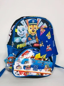 PAW Patrol Blue 5 Piece Backpack Set 16" School Bag Insulated Lunch Bag New - Picture 1 of 4