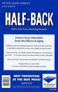 100 Half Back CURRENT (Modern) 24pt Acid Free Backing Boards 675HB by E. Gerber - Picture 1 of 1