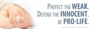Pegatina de parachoques Protect the Weak Pro-Life - Imagen 1 de 1