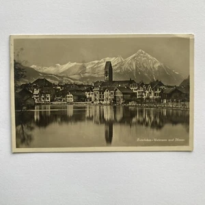 Interlaken-Unterseen und Niesen Basel Switzerland Postcard Posted 1929 RPPC - Picture 1 of 2