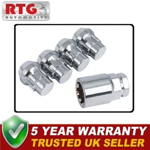 4x Locking Wheel Nuts For Fiat 124 Spider 2015 On (Alloy Wheels) Silver - Picture 1 of 1