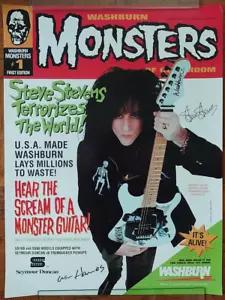 1993 Original Washburn Monster Guitar Promo poster Steve Stevens SIGNED w/COA - Picture 1 of 6
