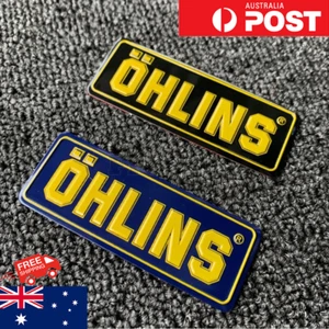 For Shock Decal Öhlins Motorbike Exhaust Muffler Pipe 3D Aluminium Sticker Au - Picture 1 of 8