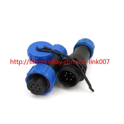 φ13mm 6pin Connector IP67 Waterproof LED Female Plug Male socket SD13 Connector - Image 1 of 4