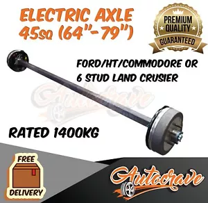 TRAILER ELECTRIC BRAKED AXLE 45MM SQUARE 1400KG CARAVAN 10" DRUM BACKING PLATE - Picture 1 of 1