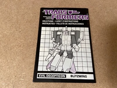 Transformers G1 1985 BLITZWING instructions book manual EURO - Image 1 of 2