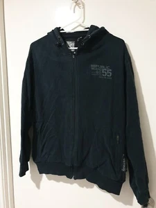 Mens Faded Navy Hooded Jacket - Size XL - Picture 1 of 6