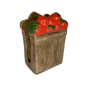 Vintage 1987 Custom Strawberry In Crate Napkin Holder  - Picture 1 of 9